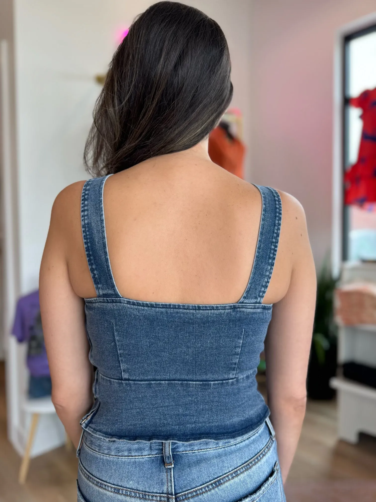 Pria Denim Corset Top
