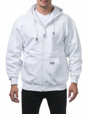 Pro Club Heavyweight Full Zip Fleece Hoodie - WHITE