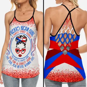 Puerto Rico Criss Cross Tank Top Puerto Rican Girls Are Sunshine Mixed With A Little Hurricane