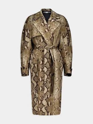 Python-Print Belted Trench