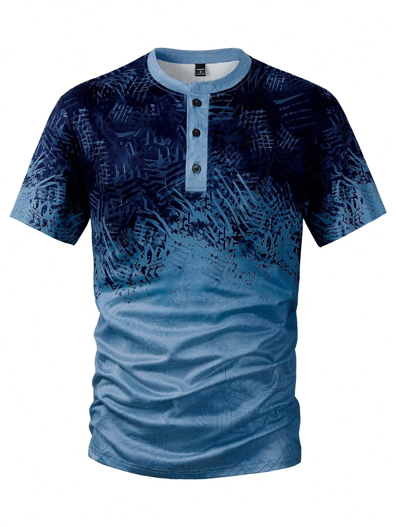 QA LEGND Men's Slim-Fit Gradient Color Buttoned Polo Shirt, Summer