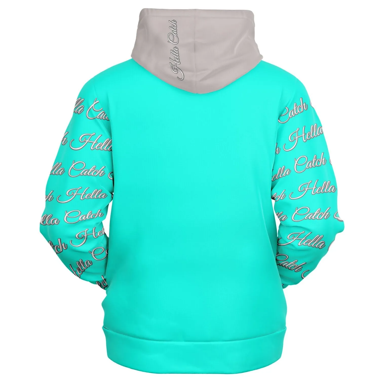 "Hella Catch" Women's Athletic Zip-Up Hoodie - AOP
