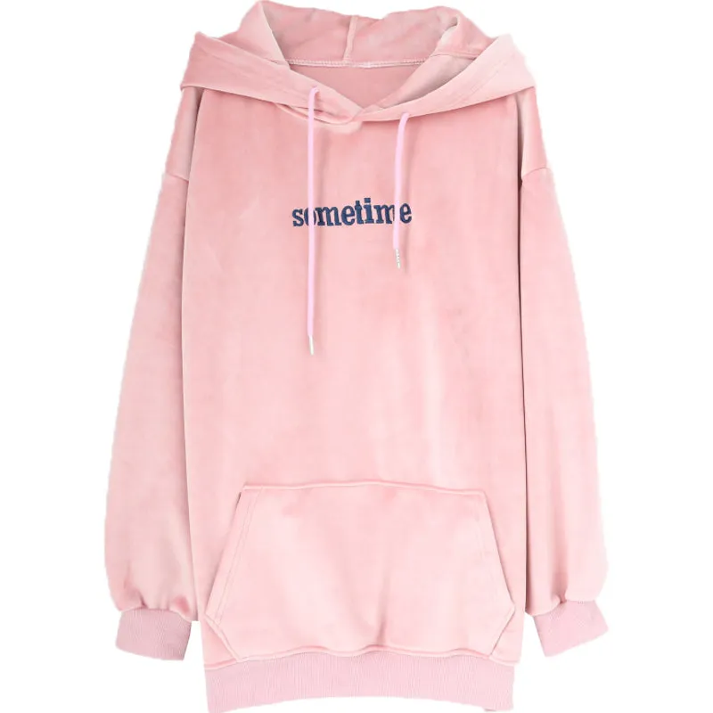 "SOMETIME" BUNNY EARS THICK HOODIE UB2649