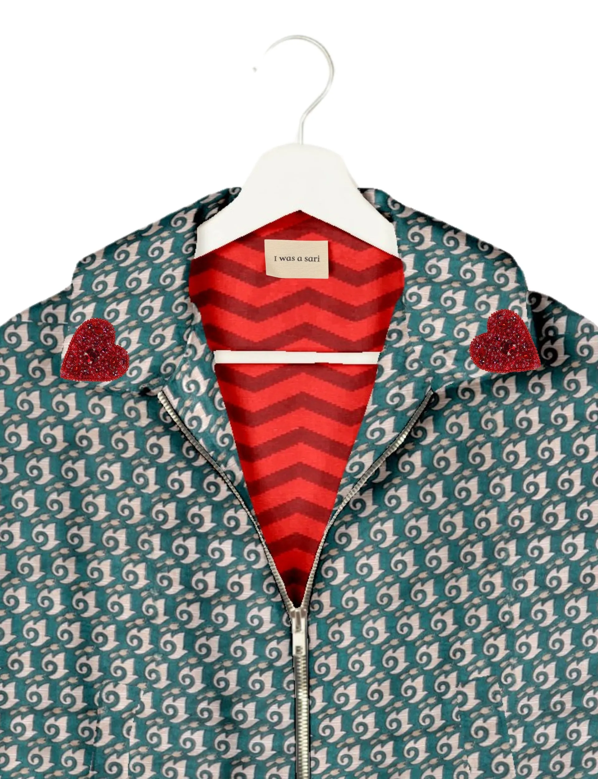 RED HEART BOMBER JACKET