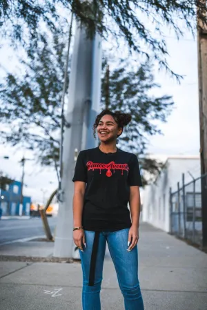 Red SA Drip | Black Tee