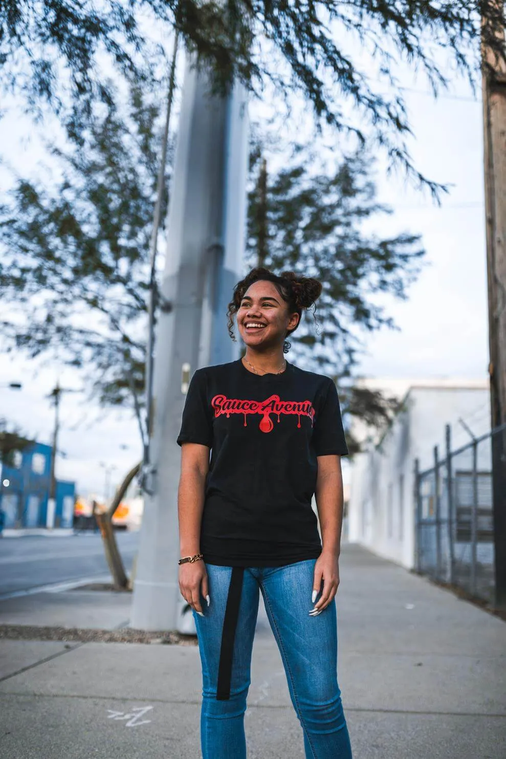 Red SA Drip | Black Tee