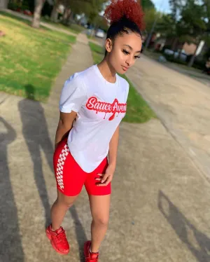 Red SA Drip | White Tee