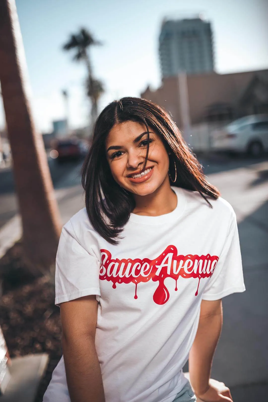 Red SA Drip | White Tee
