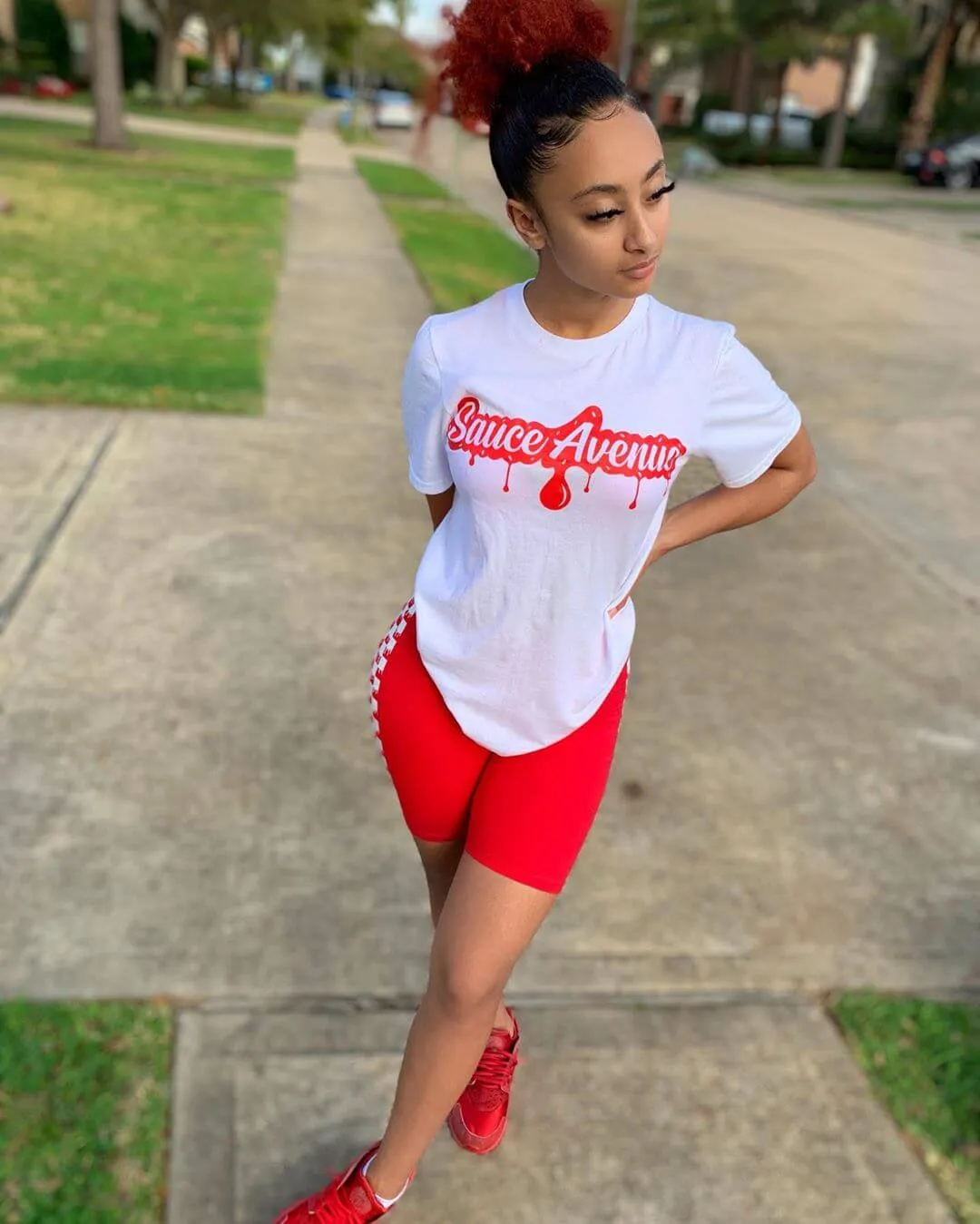 Red SA Drip | White Tee