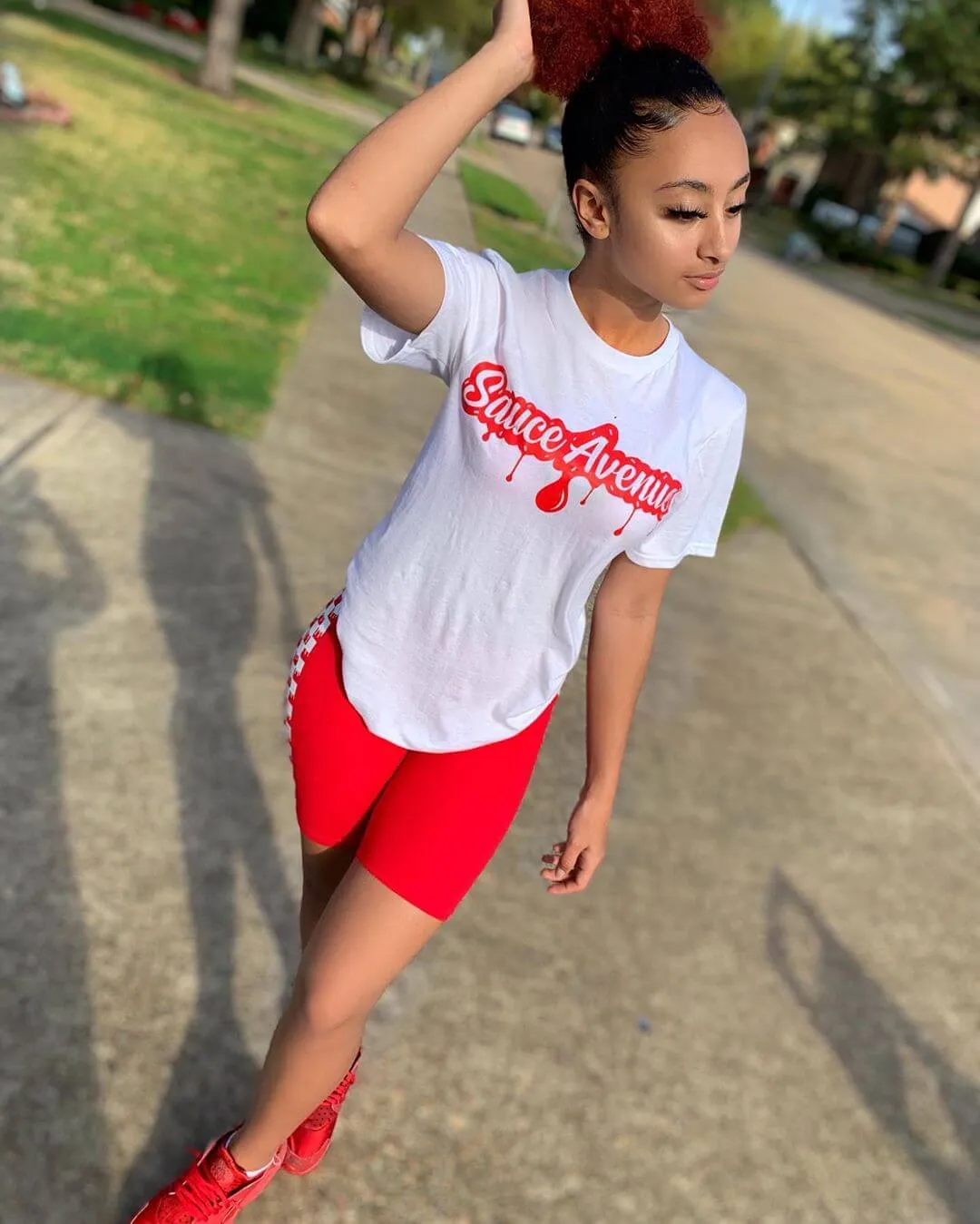 Red SA Drip | White Tee