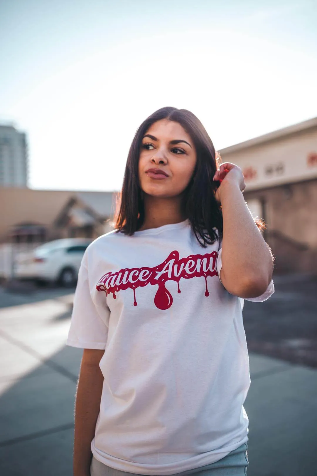 Red SA Drip | White Tee