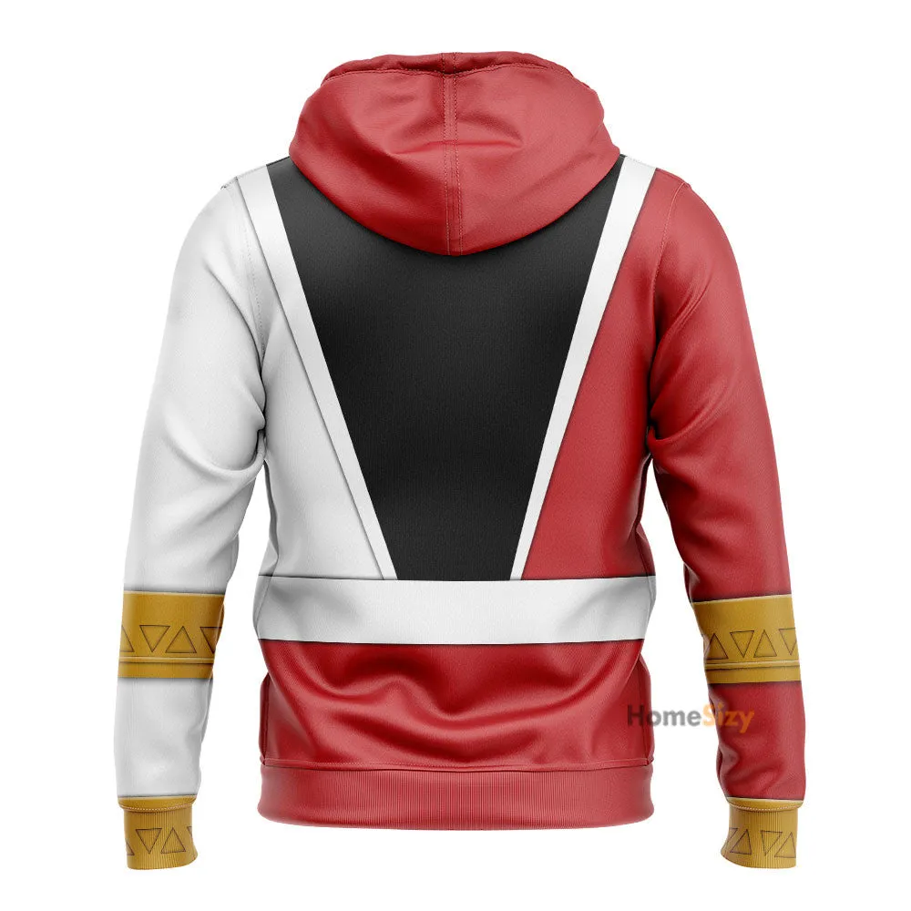 Red Zayto Ranger Dino Fury - Hoodies Sweatshirt T-Shirt Zip Hoodies Sweatpants - PRHS119 QT208346