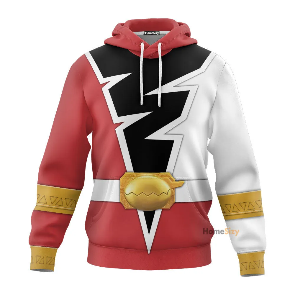 Red Zayto Ranger Dino Fury - Hoodies Sweatshirt T-Shirt Zip Hoodies Sweatpants - PRHS119 QT208346