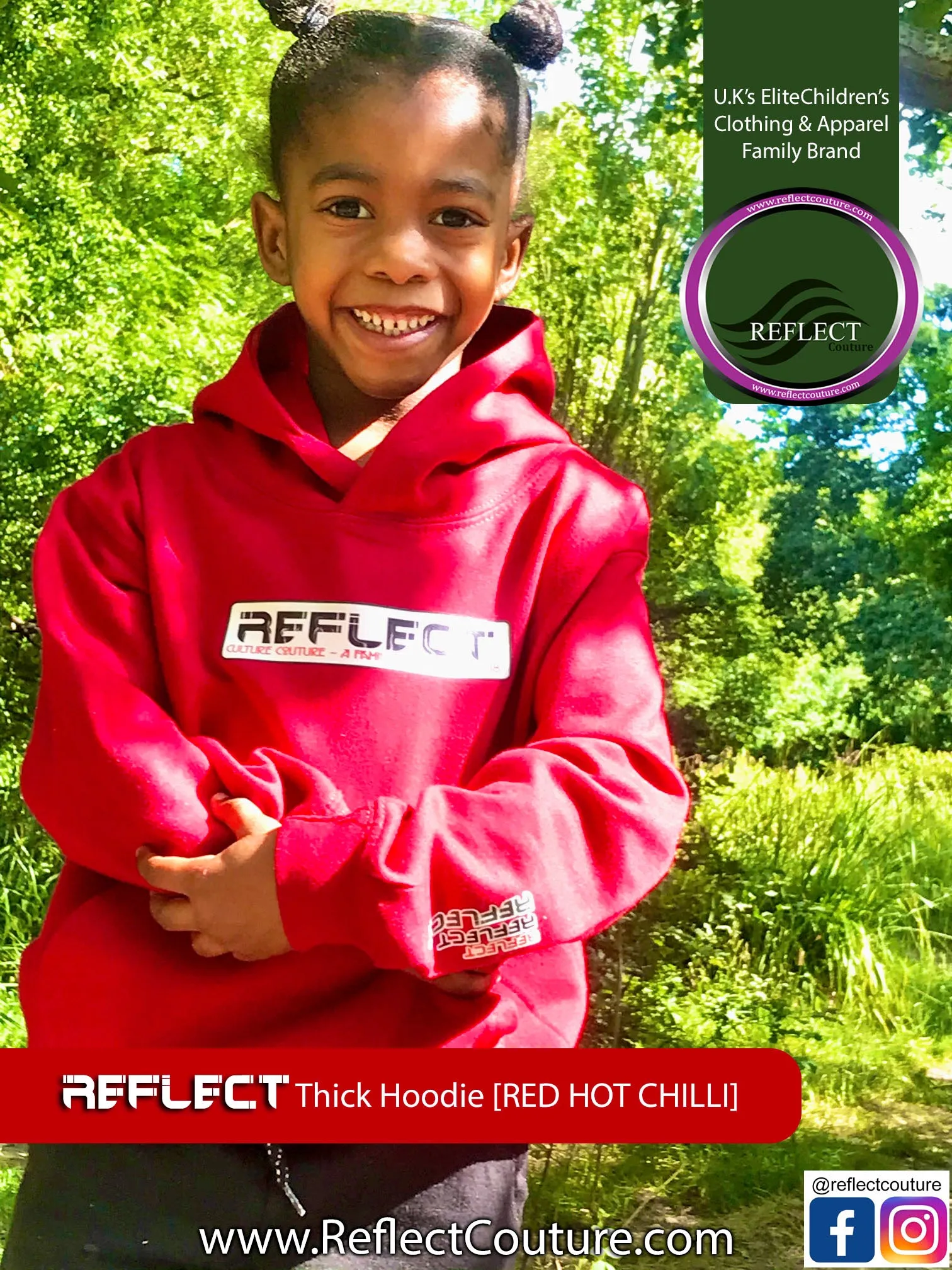 REFLECT Hoodie Girls [RED HOT CHILLI]