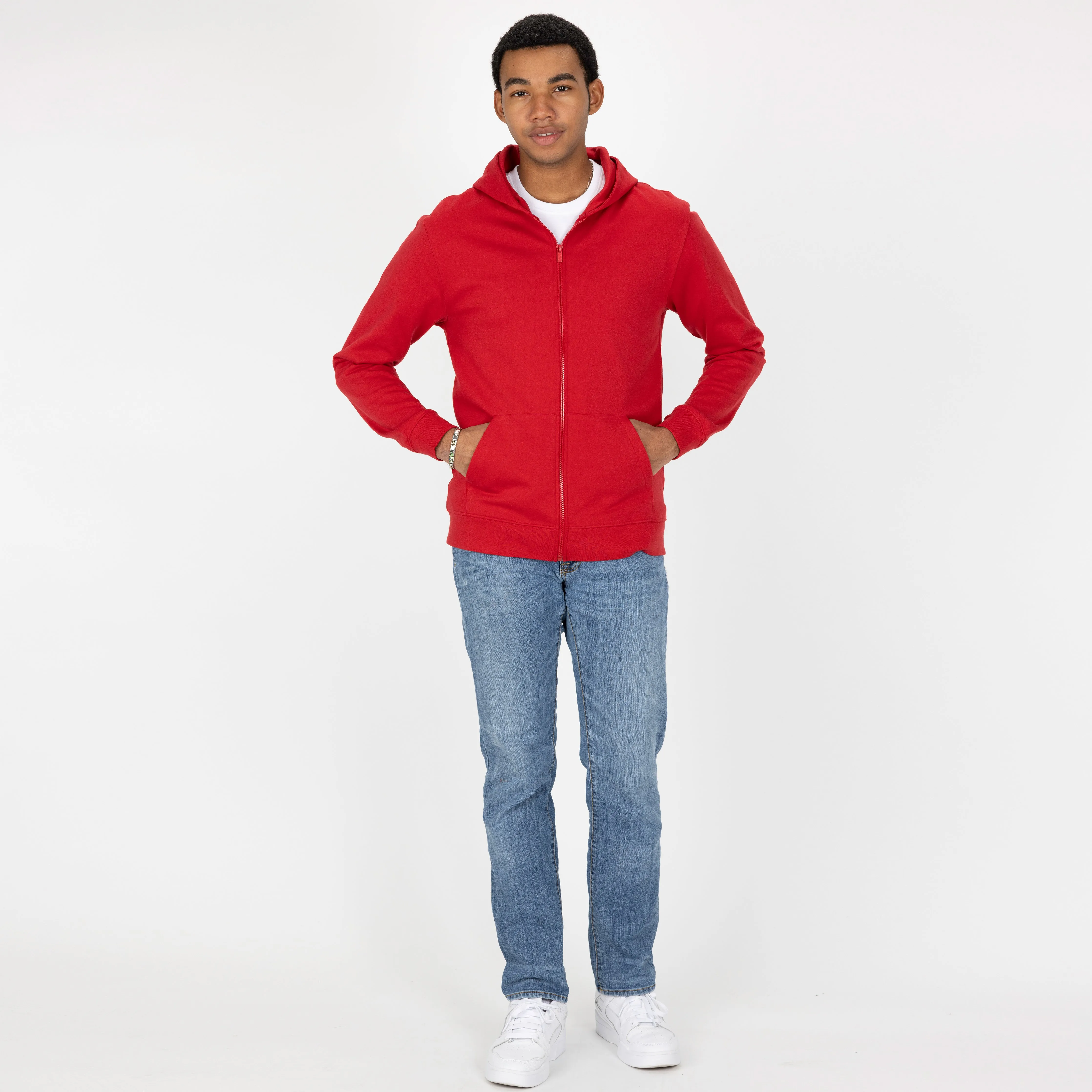 Retro Classic Zip Hoodie - Red