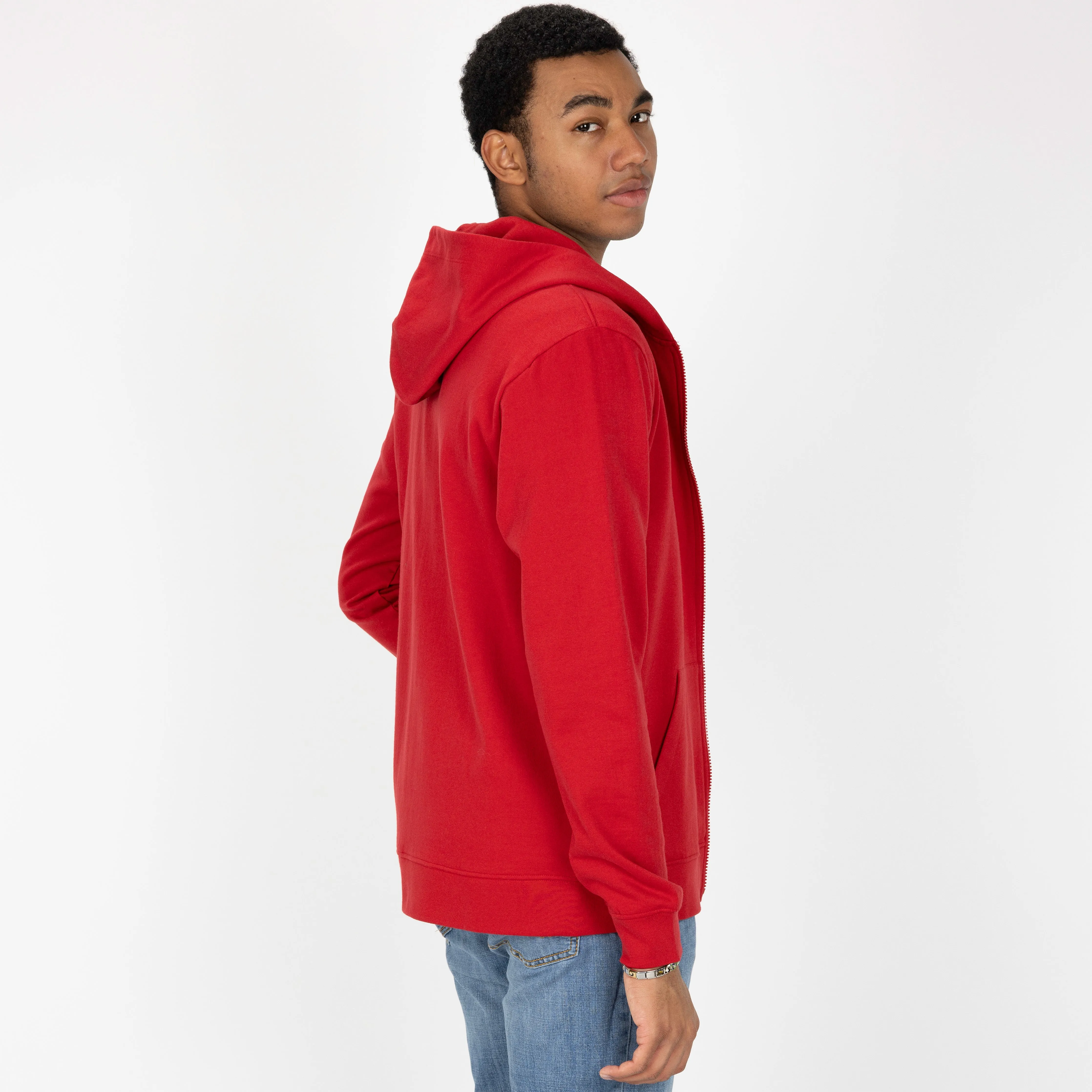 Retro Classic Zip Hoodie - Red