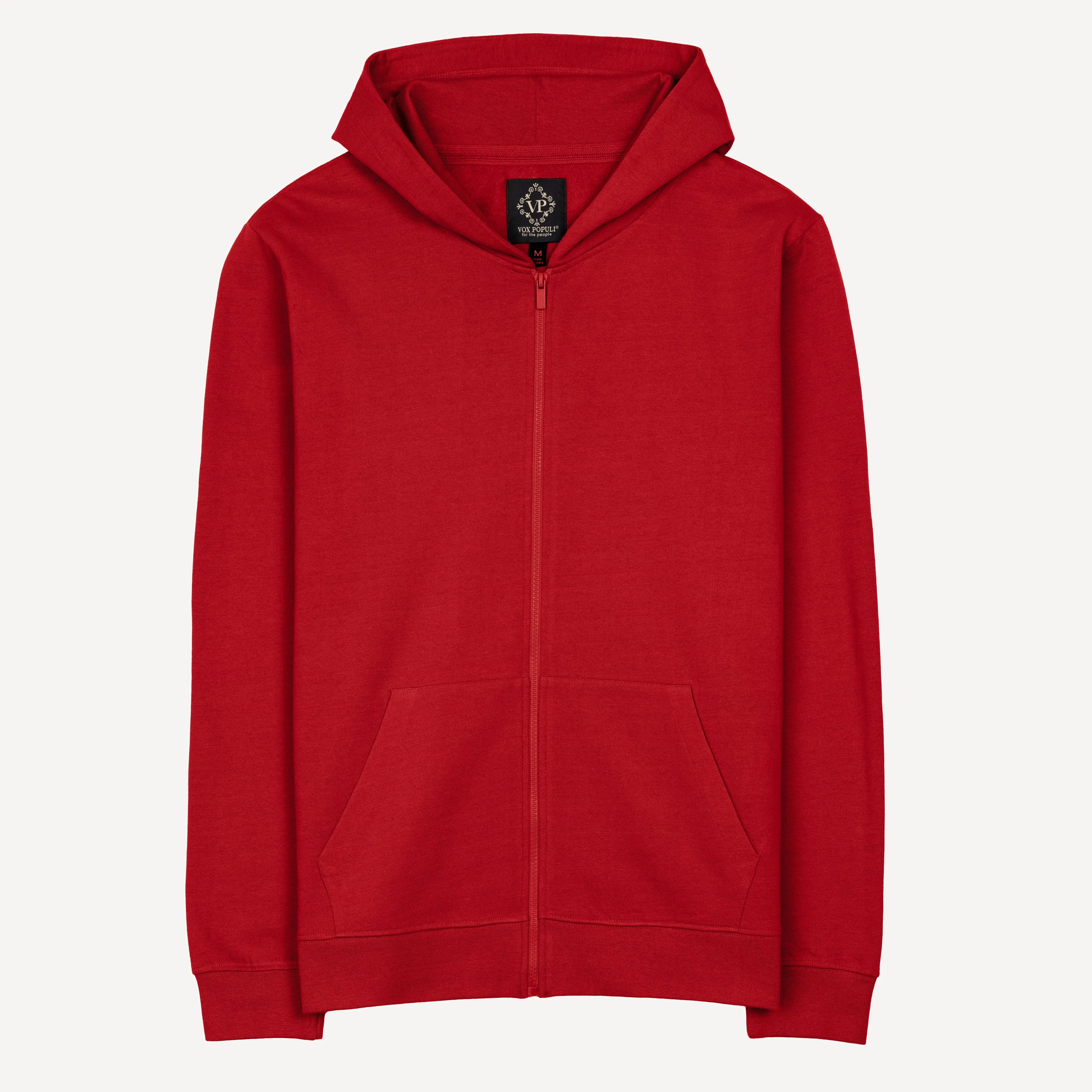 Retro Classic Zip Hoodie - Red