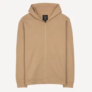 Retro Classic Zip Hoodie - Tan