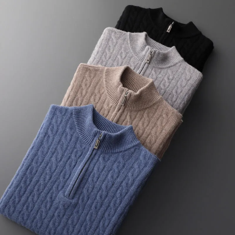 Robert - premium soft fabric men's half-zip jumper