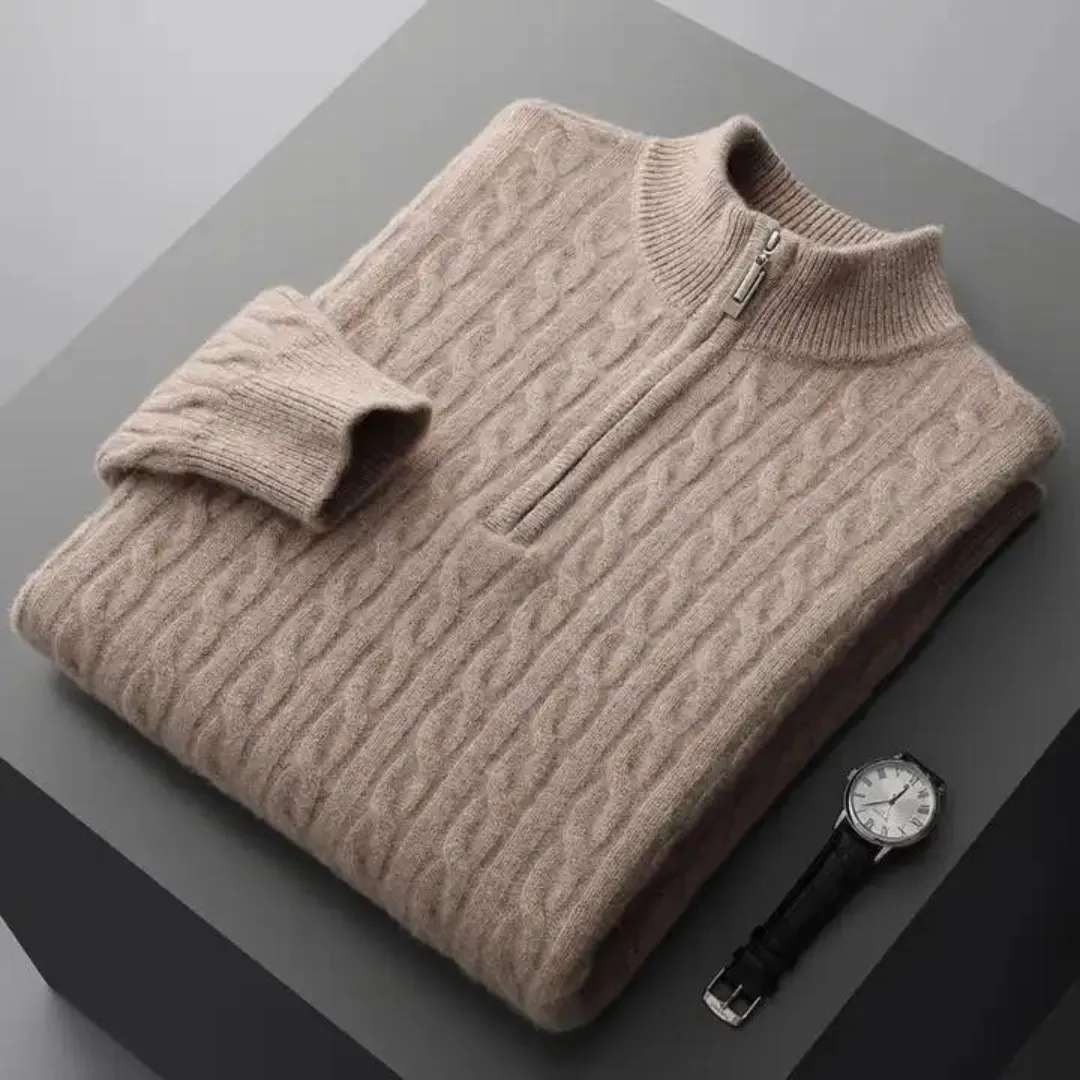 Robert - premium soft fabric men's half-zip jumper
