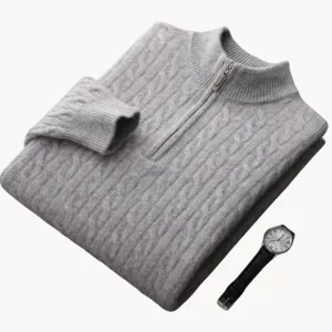 Robert - premium soft fabric men's half-zip jumper
