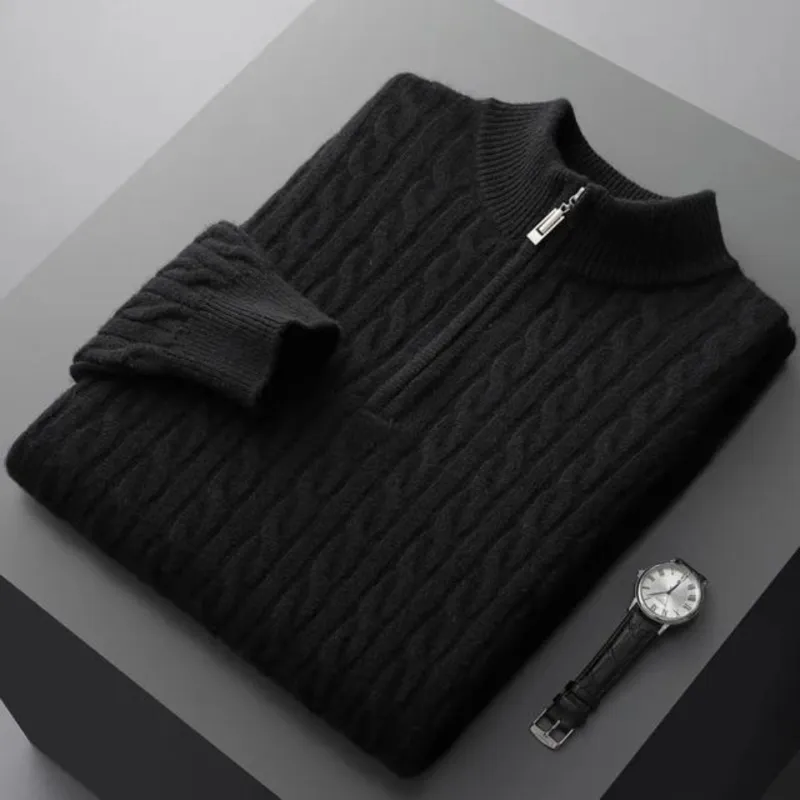 Robert - premium soft fabric men's half-zip jumper