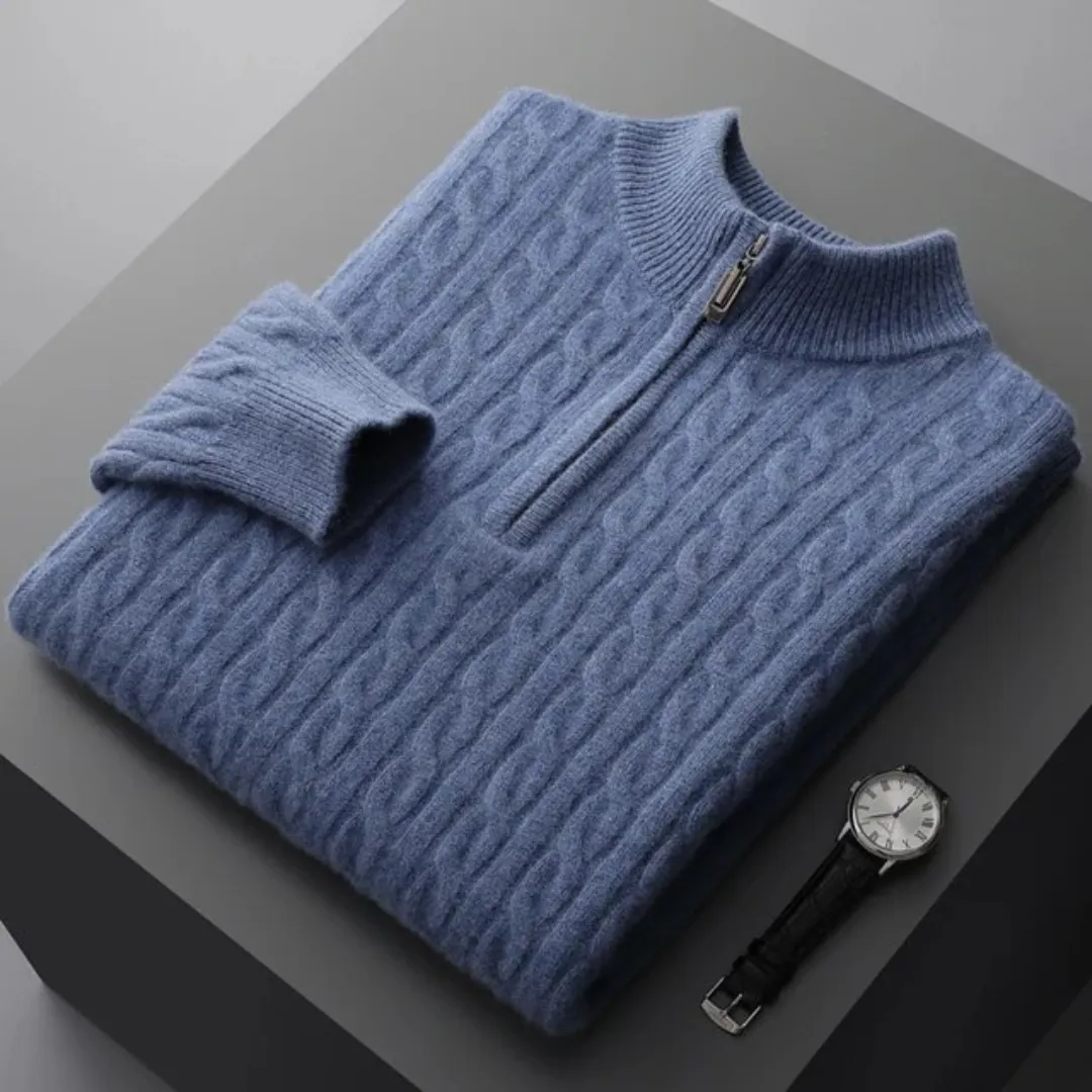 Robert - premium soft fabric men's half-zip jumper