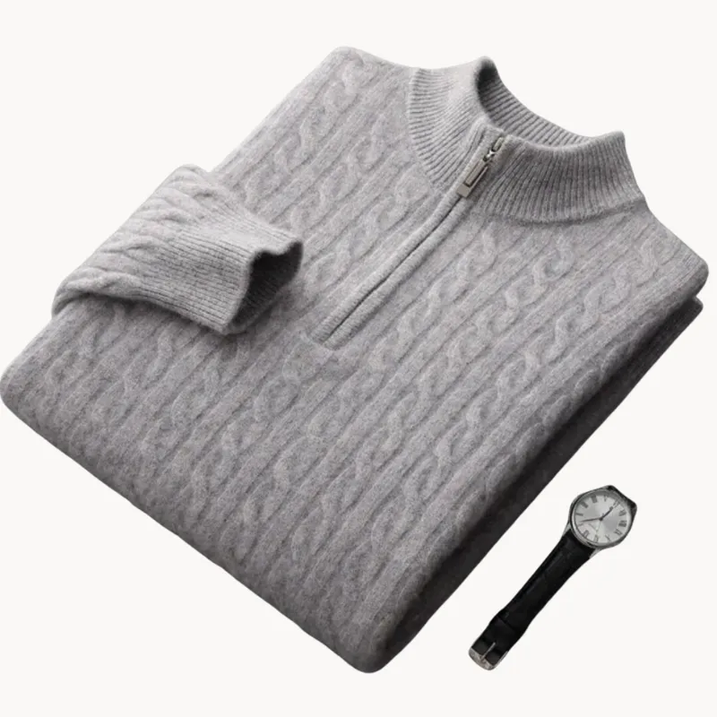 Robert - premium soft fabric men's half-zip jumper