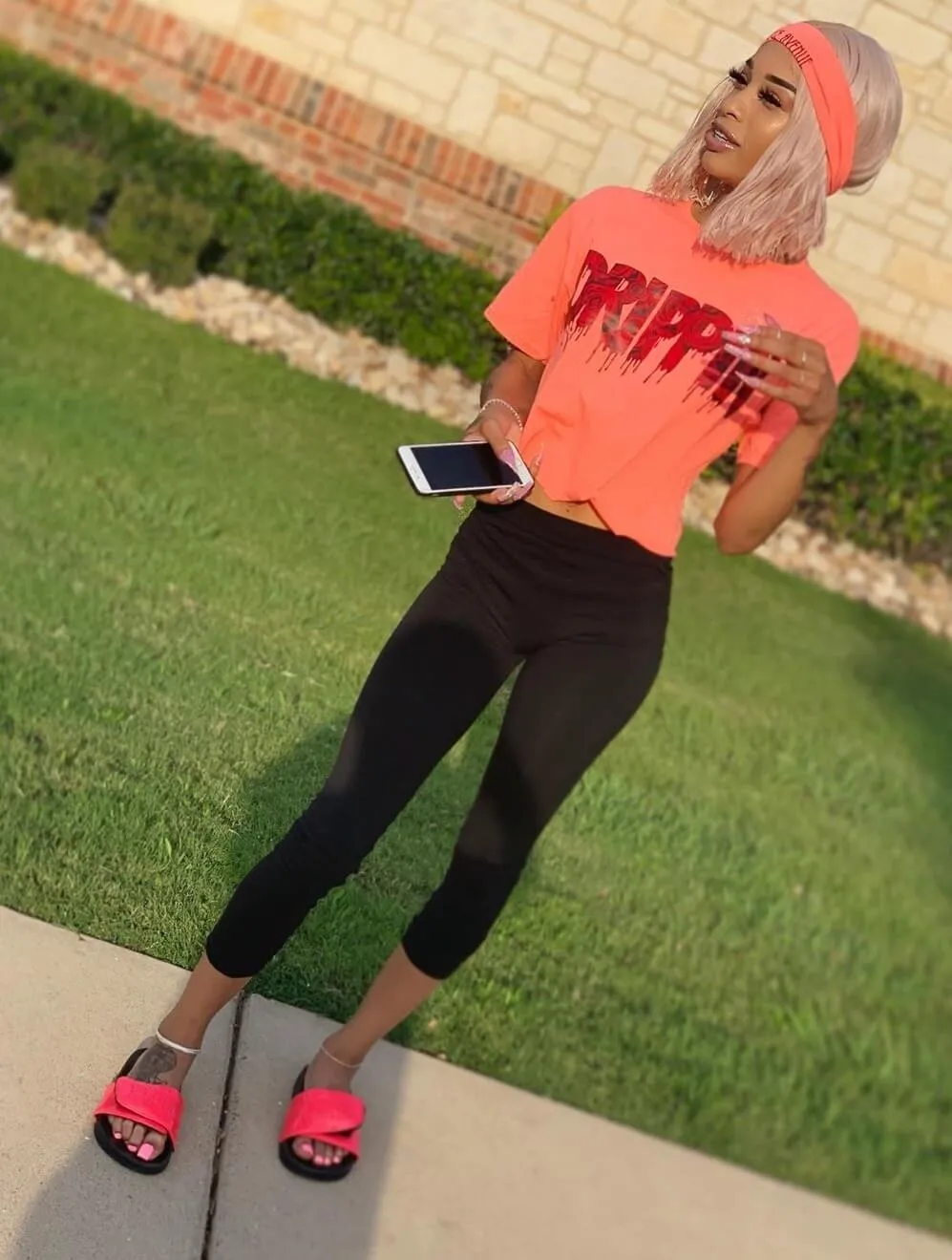 Rose Drippin | Coral Tee