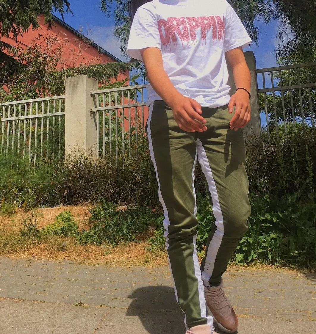 Rose Gold Glitter Drippin | White Tee