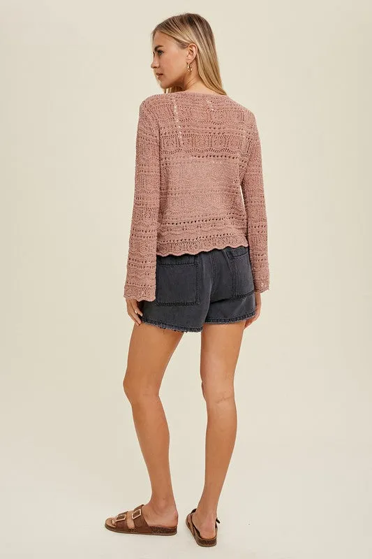 Rose Ruched Sweater