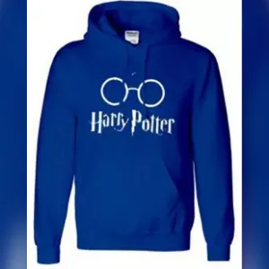 Royal Blue Cotton Printed Harry Potter Hoodie For Men