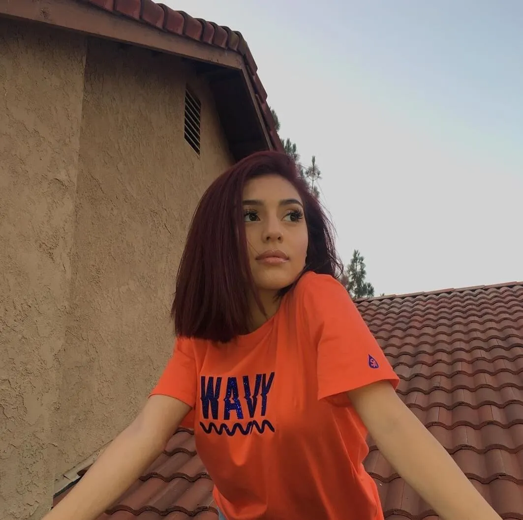 Royal Blue Glitter Wavy | Orange Tee