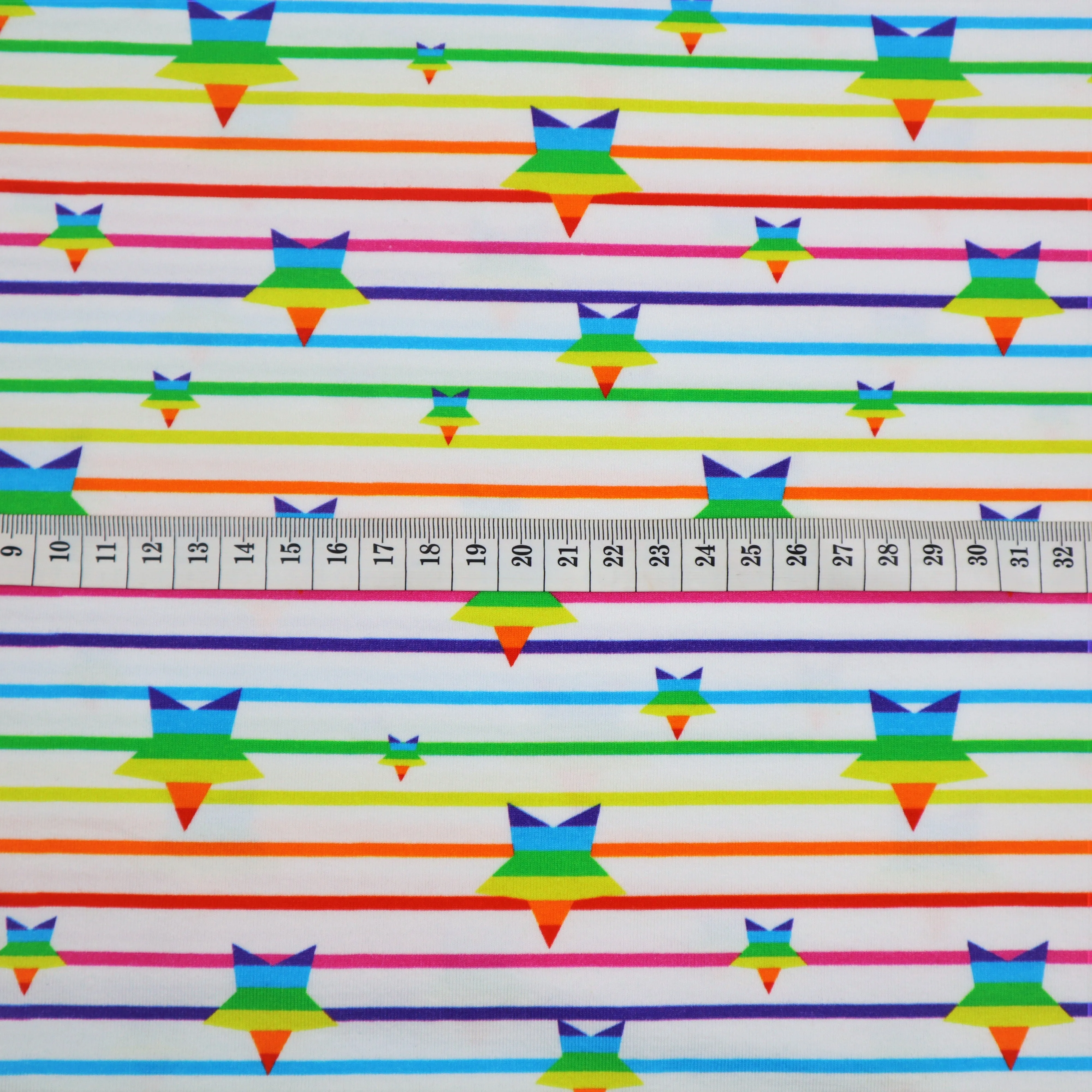 SALE Cotton Jersey in Rainbow Star and Stripes