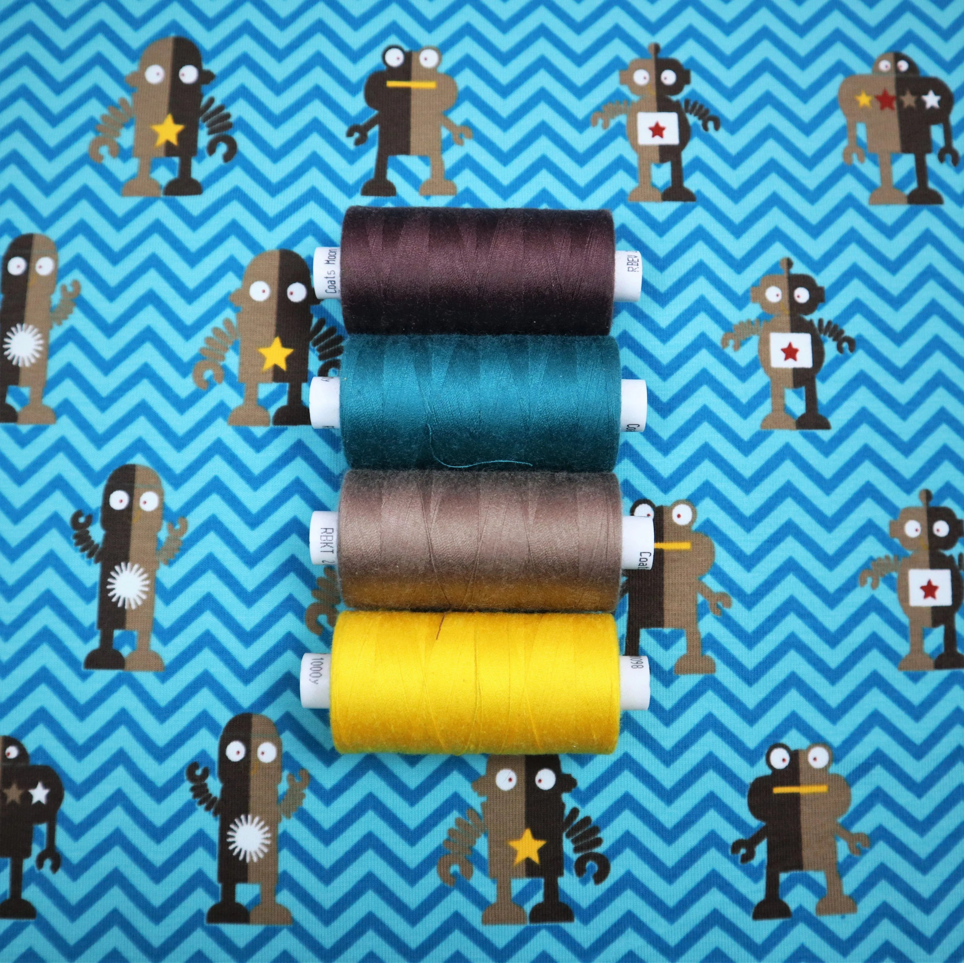 SALE Cotton Jersey in Robots to the Rescue Print