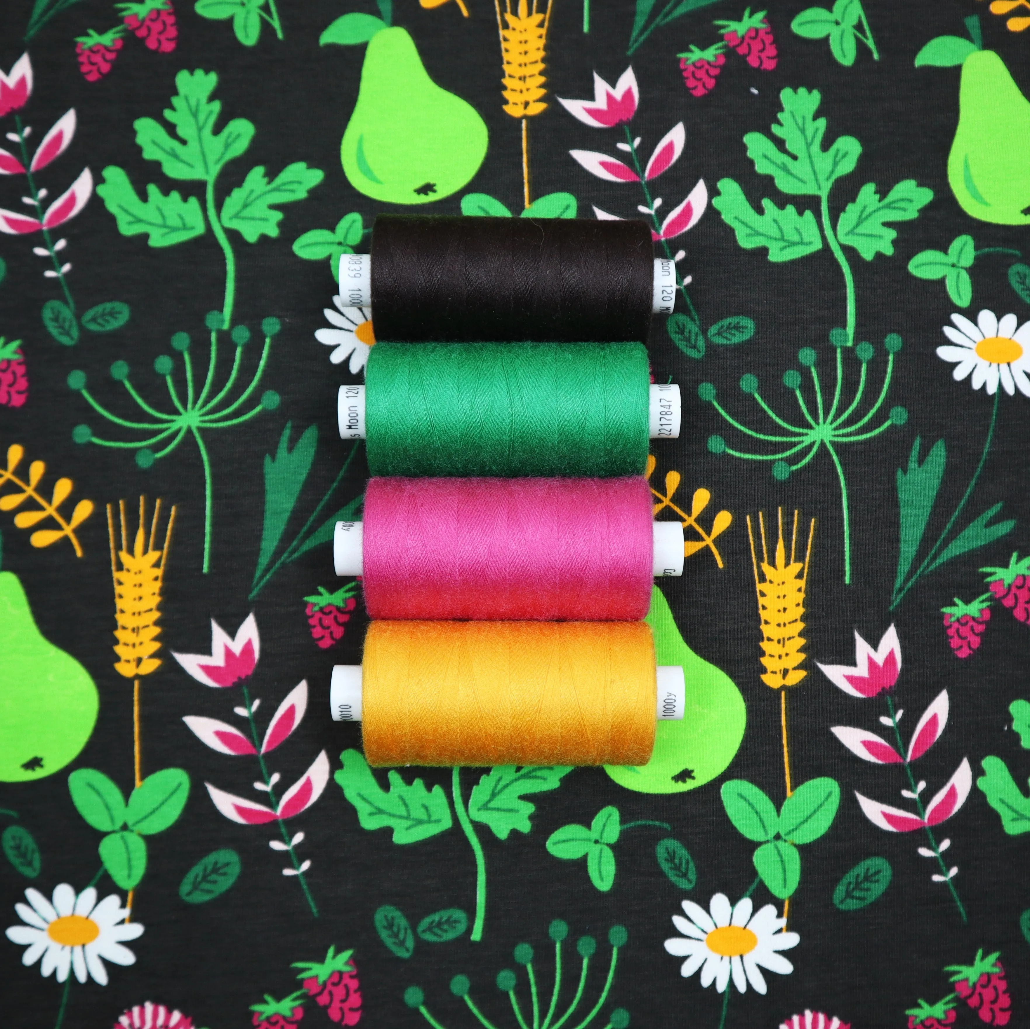 SALE Organic Cotton Jersey in Spring Pear Print