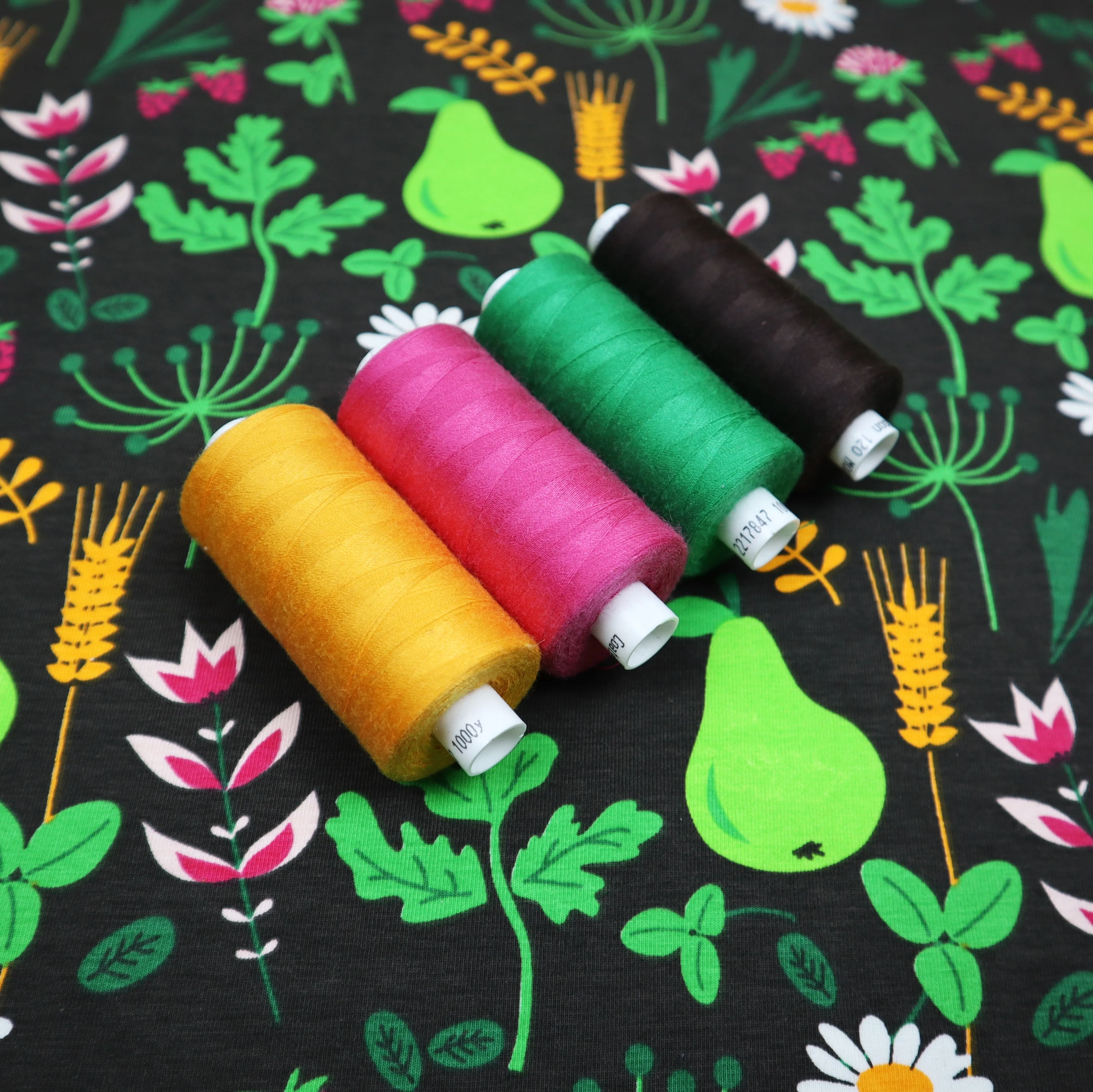 SALE Organic Cotton Jersey in Spring Pear Print