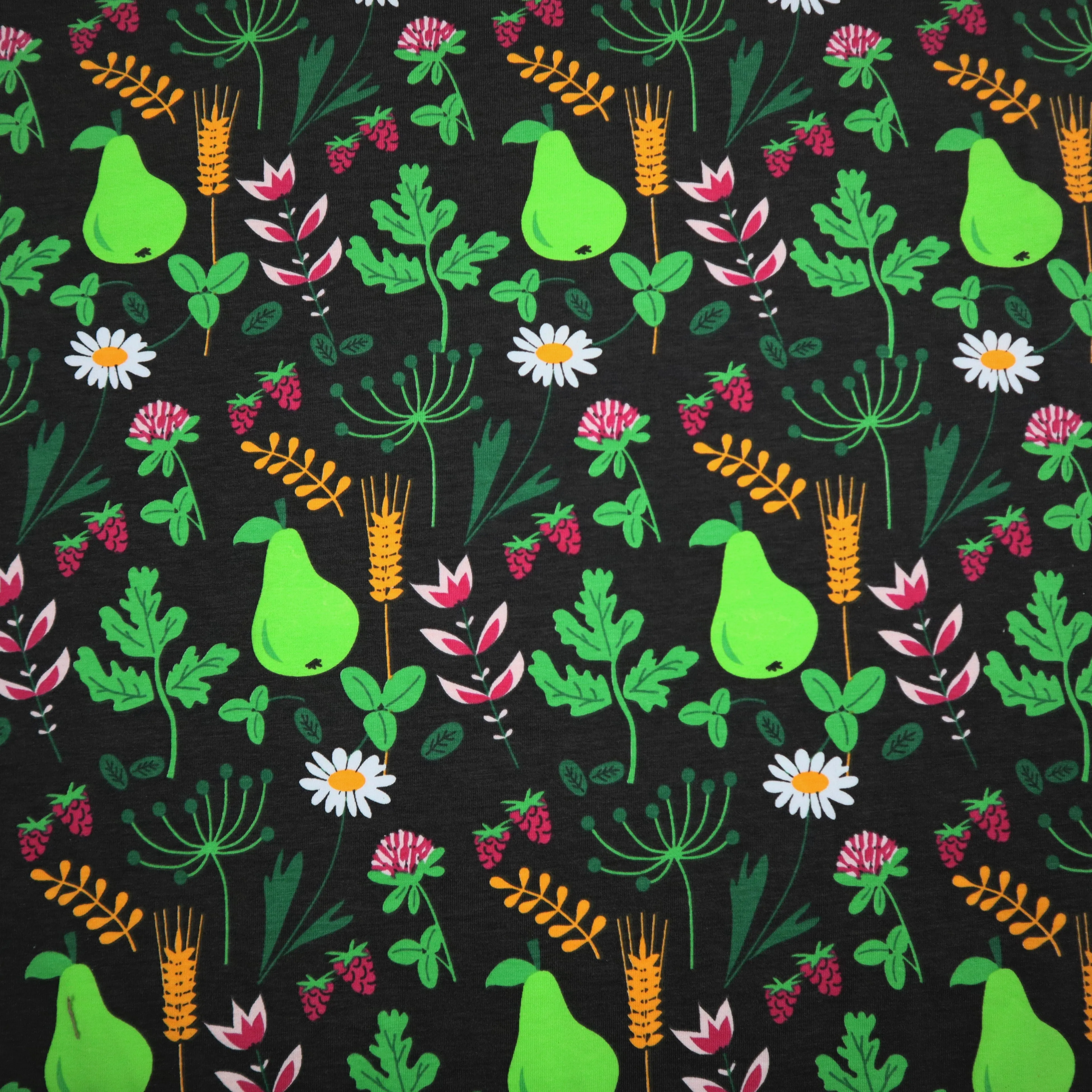 SALE Organic Cotton Jersey in Spring Pear Print