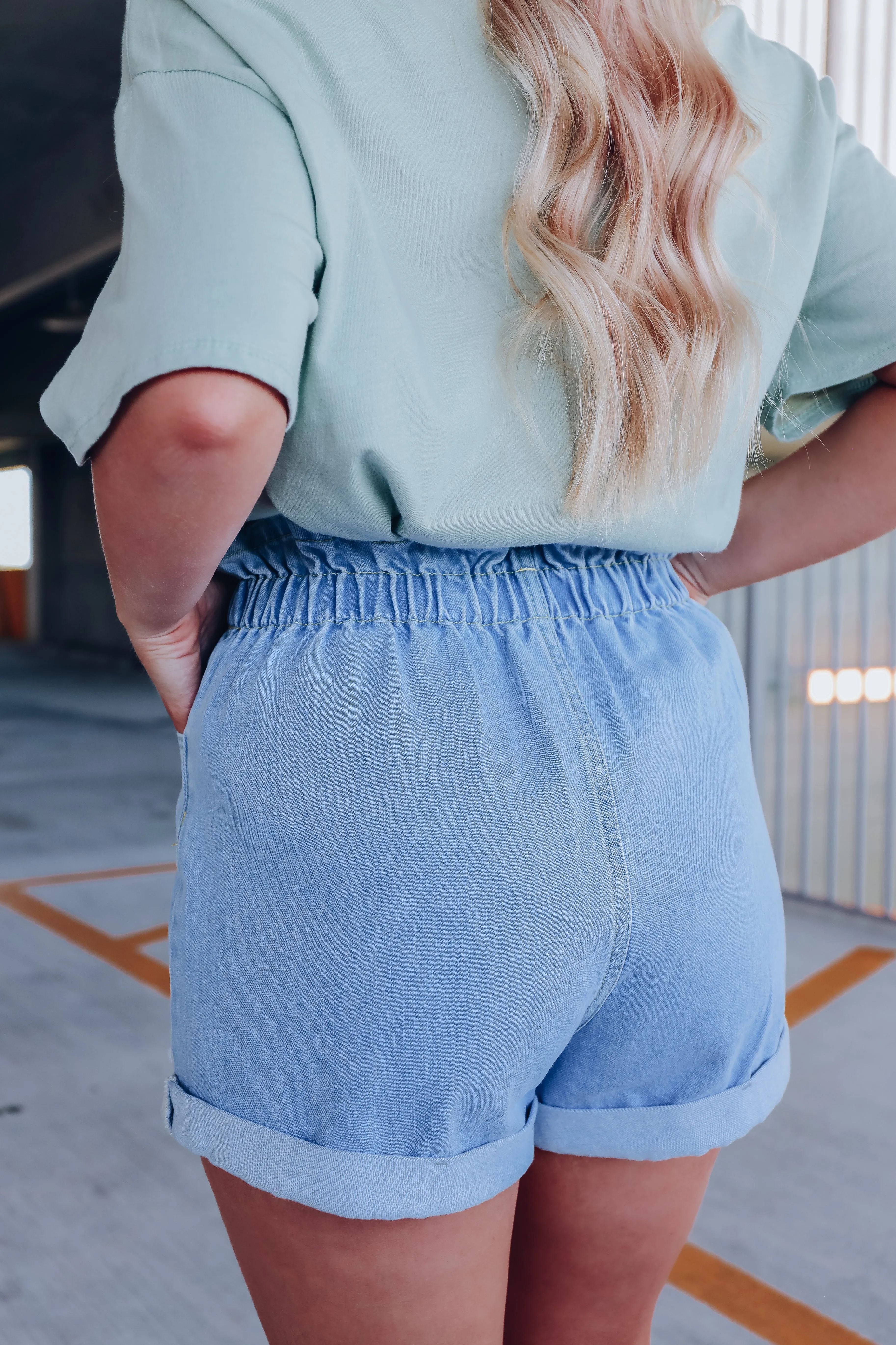 Sansa Denim Paper Bag Shorts