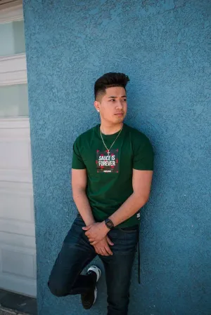Sauce Is Forever (Black Rose Box) | Forrest Green Tee