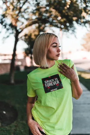 Sauce Is Forever (Black Rose Box) | Neon Yellow Tee