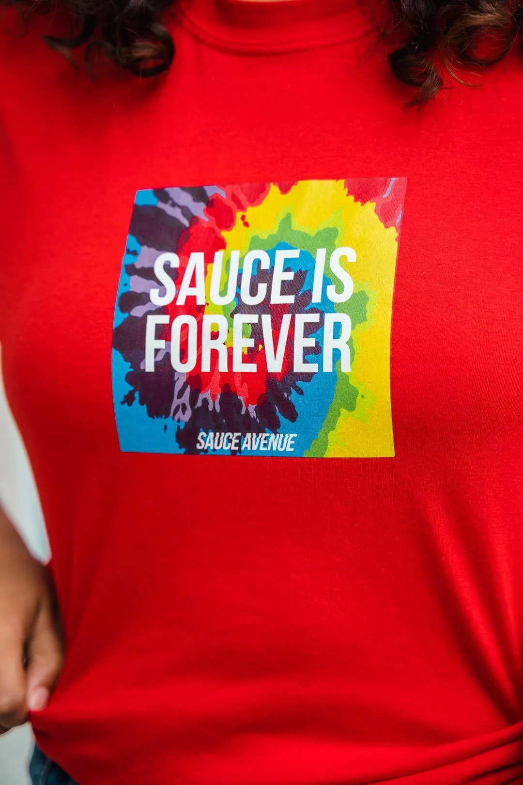 Sauce Is Forever (Tie Dye Box) | Red Tee