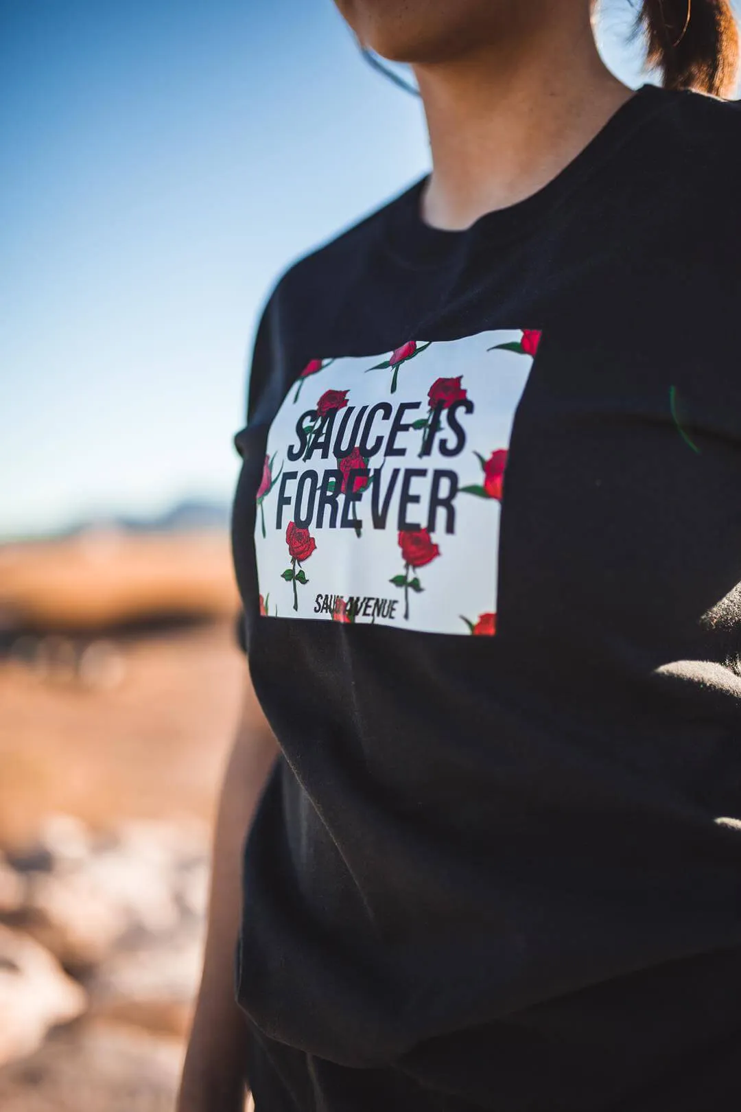 Sauce Is Forever (White Rose Box) | Black Tee