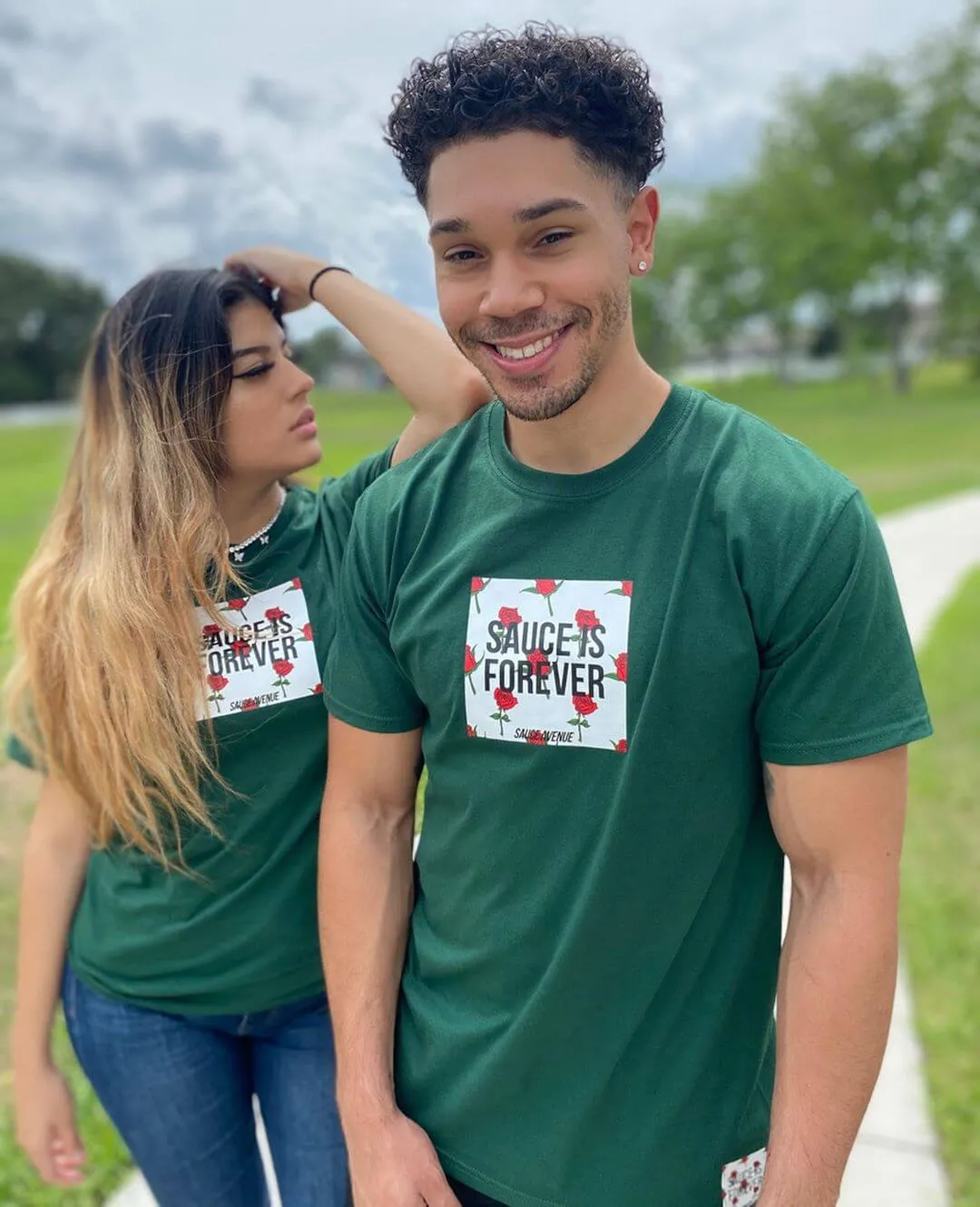 Sauce Is Forever (White Rose Box) | Forest Green Tee