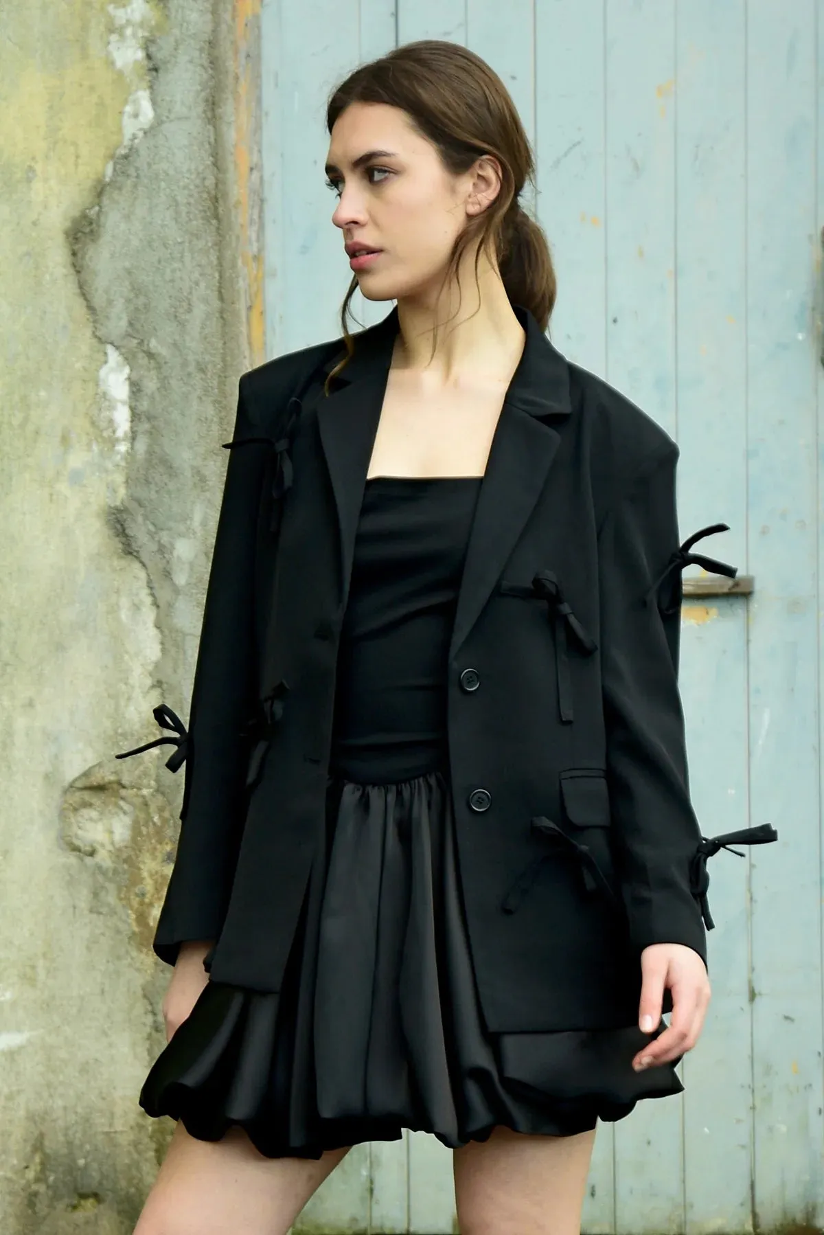 Say It Isn't Bow Blazer - Black