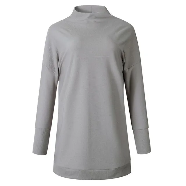 Simple Solid Turtleneck Oversized Sweaters
