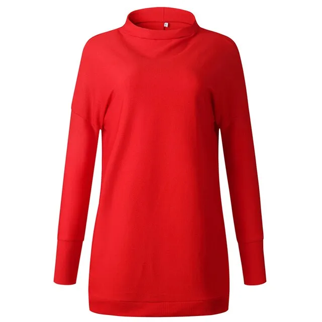 Simple Solid Turtleneck Oversized Sweaters