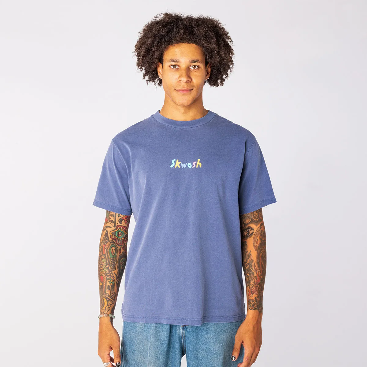 Skwosh Emblem Regular Tee In Navy
