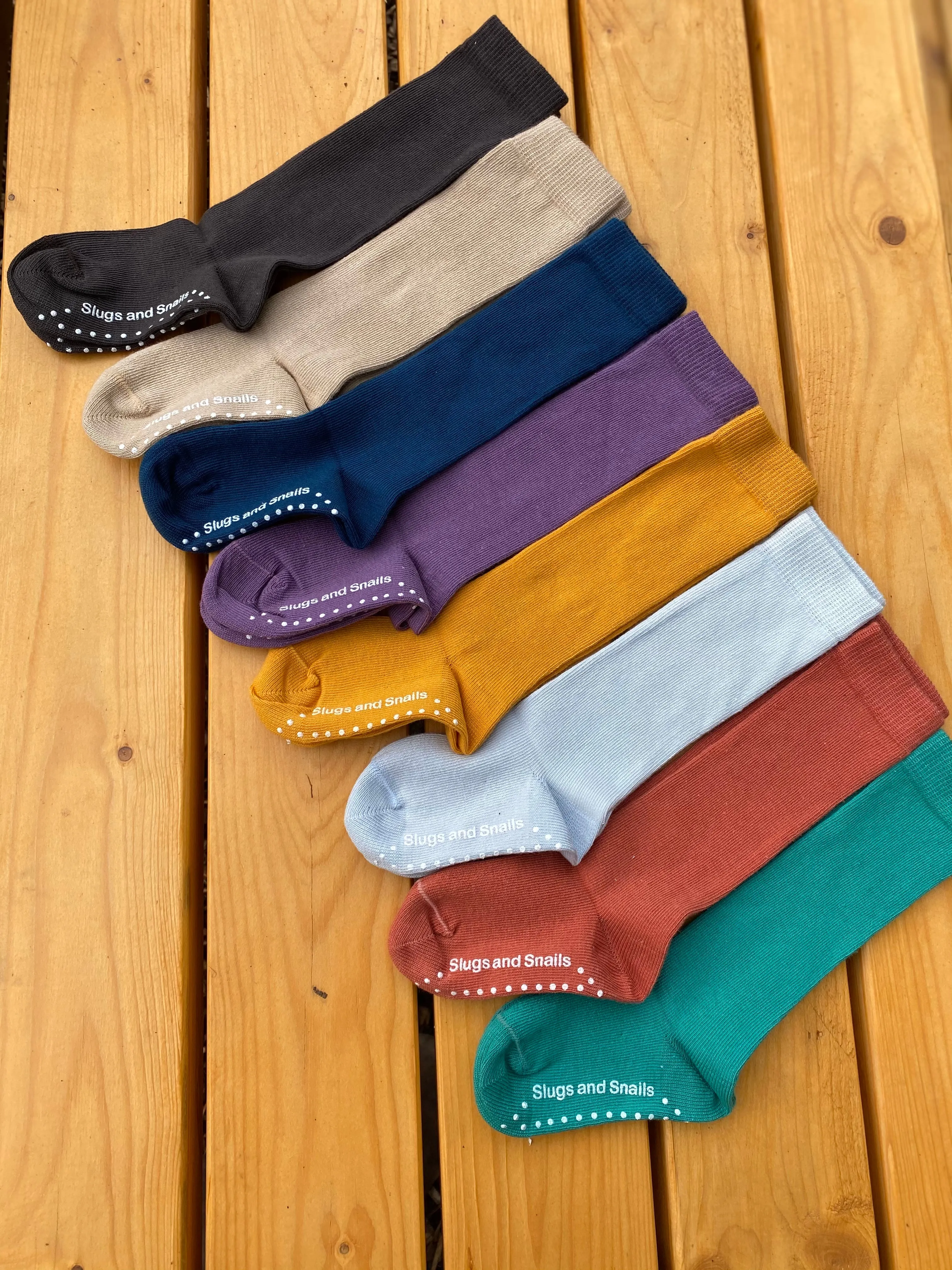 Slugs & Snails - Adult's Knee Socks - Block Colour - Night Sky
