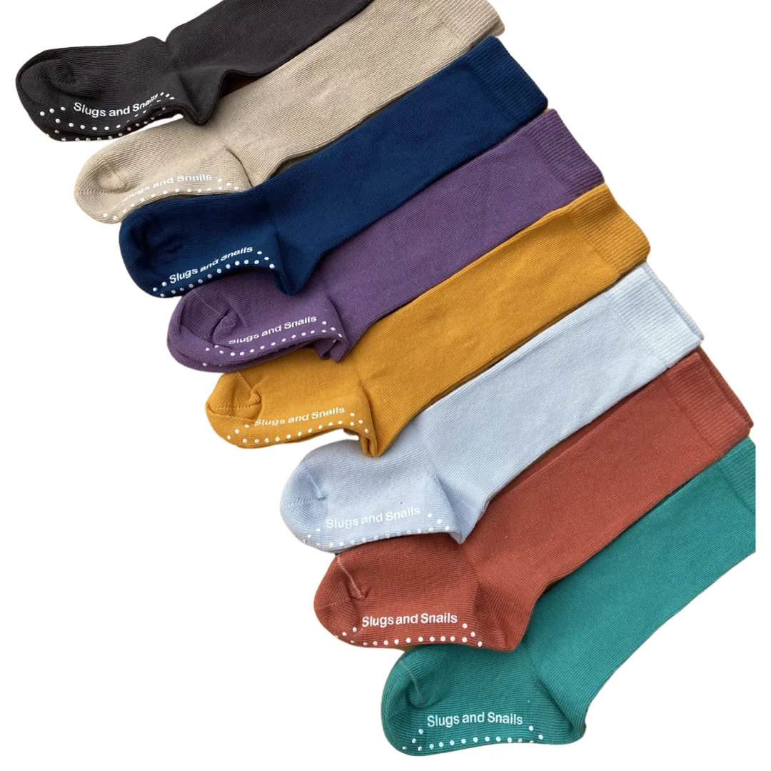 Slugs & Snails - Children's Knee Socks - Block Colour - Oat